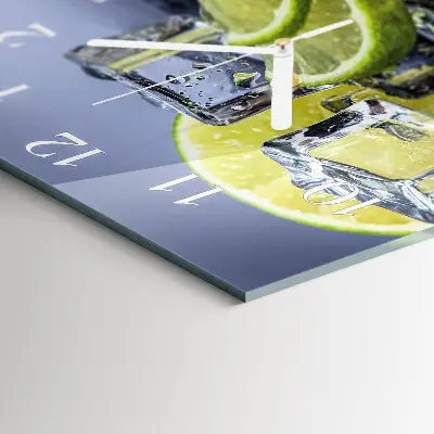 Kvadratinis stiklo laikrodis Citrusiniai vaisiai