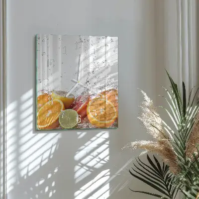 Kvadratinis stiklo laikrodis Apelsinai
