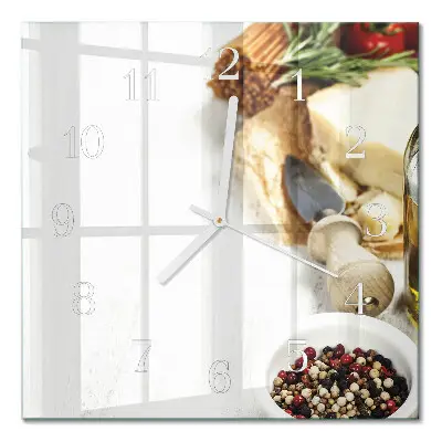 Kvadratinis stiklo laikrodis Makaronai