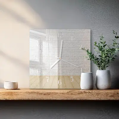 Kvadratinis stiklo laikrodis Plyta
