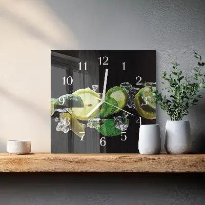 Kvadratinis laikrodis iš stiklo Citrina ir laimas
