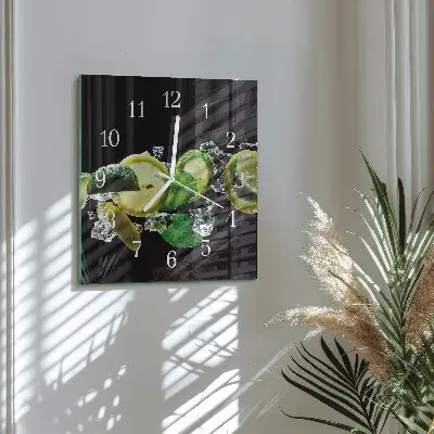 Kvadratinis laikrodis iš stiklo Citrina ir laimas