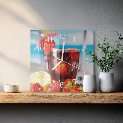 Kvadratinis laikrodis iš stiklo Gėrimas