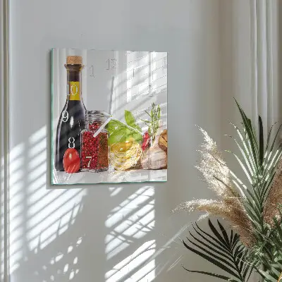Kvadratinis laikrodis iš stiklo Makaronai
