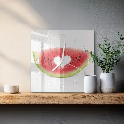 Kvadratinis stiklo laikrodis Arbūzas