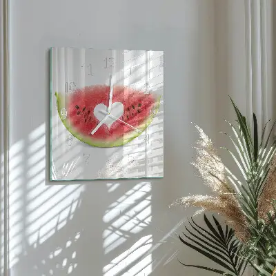 Kvadratinis stiklo laikrodis Arbūzas