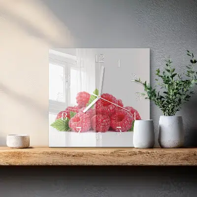 Kvadratinis stiklo laikrodis Avietės