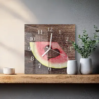 Kvadratinis stiklo laikrodis Arbūzas