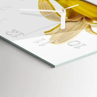 Kvadratinis stiklo laikrodis Bananai