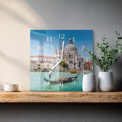 Kvadratinis stiklo laikrodis Venecija