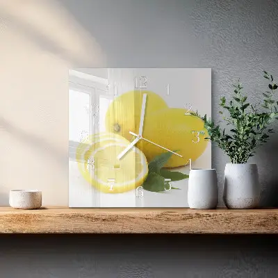 Kvadratinis stiklo laikrodis Citrinos