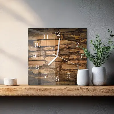 Kvadratinis laikrodis iš stiklo Akmenys