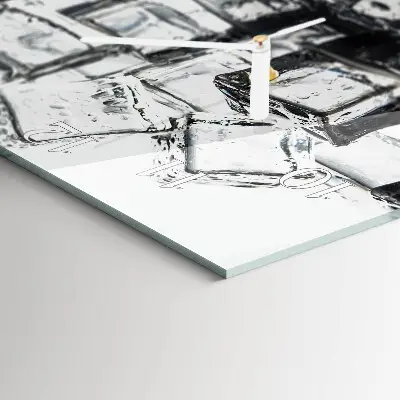 Kvadratinis laikrodis iš stiklo Ledas