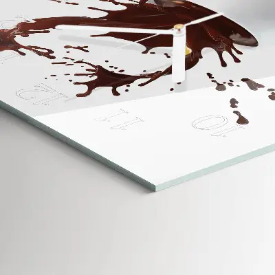 Kvadratinis laikrodis iš stiklo Kava
