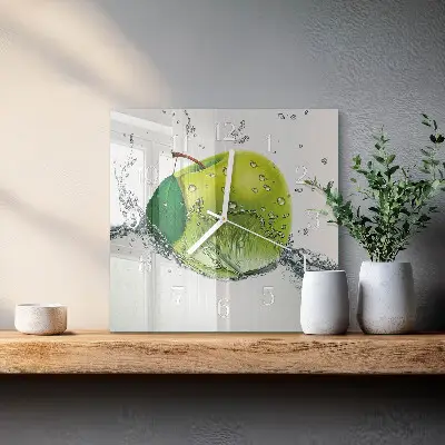 Kvadratinis laikrodis iš stiklo obuolys