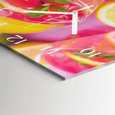 Kvadratinis stiklo laikrodis Citrusiniai vaisiai