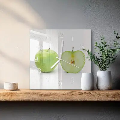 Kvadratinis laikrodis iš stiklo obuolys
