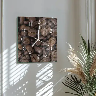 Kvadratinis stiklo laikrodis Kava
