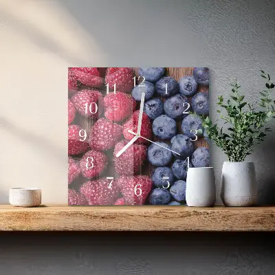 Kvadratinis stiklo laikrodis Miško uogos