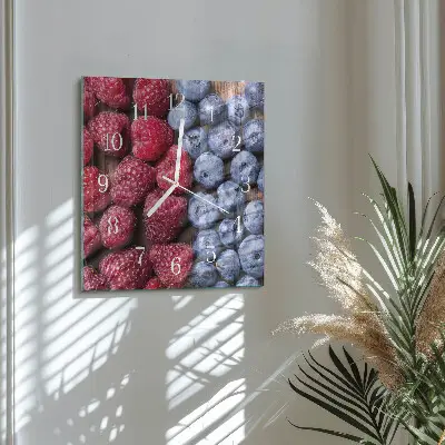 Kvadratinis stiklo laikrodis Miško uogos