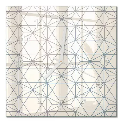 Kvadratinis stiklo laikrodis Geometrinis raštas
