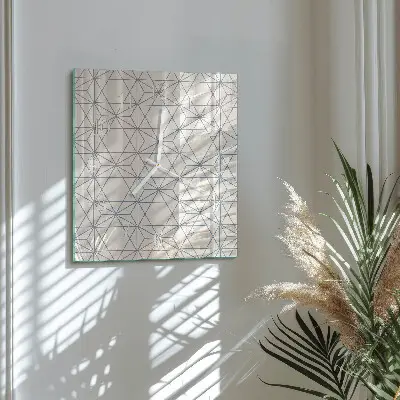 Kvadratinis stiklo laikrodis Geometrinis raštas