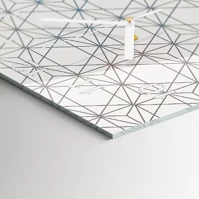 Kvadratinis stiklo laikrodis Geometrinis raštas
