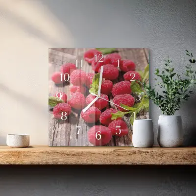 Kvadratinis stiklo laikrodis Avietės