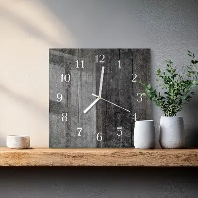 Kvadratinis laikrodis iš stiklo Mediena