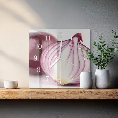 Kvadratinis laikrodis iš stiklo Svogūnas