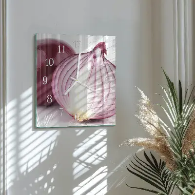 Kvadratinis laikrodis iš stiklo Svogūnas