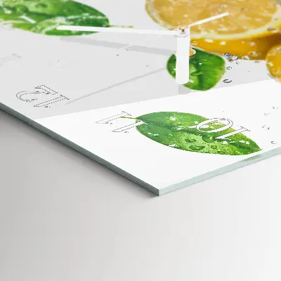 Kvadratinis stiklo laikrodis Citrusiniai vaisiai