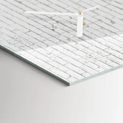 Kvadratinis laikrodis iš stiklo Plytų siena