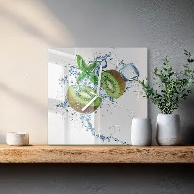 Kvadratinis stiklo laikrodis Plytų siena