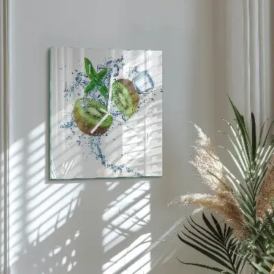 Kvadratinis laikrodis iš stiklo Kivis
