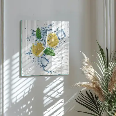 Kvadratinis stiklo laikrodis Citrusiniai vaisiai