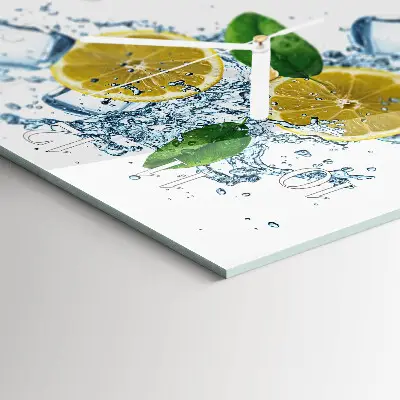 Kvadratinis stiklo laikrodis Citrusiniai vaisiai