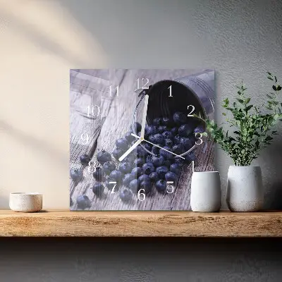 Kvadratinis stiklo laikrodis Uogos