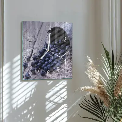 Kvadratinis stiklo laikrodis Uogos