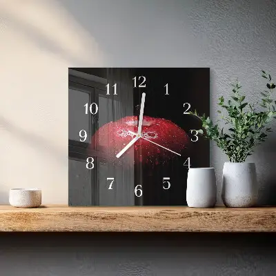 Kvadratinis laikrodis iš stiklo obuolys