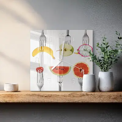 Kvadratinis stiklo laikrodis Vaisiai