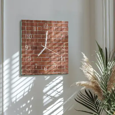 Kvadratinis laikrodis iš stiklo Plytų siena