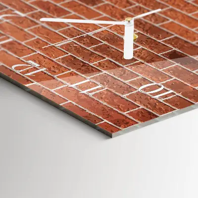 Kvadratinis laikrodis iš stiklo Plytų siena