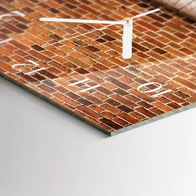 Kvadratinis laikrodis iš stiklo Plytų siena