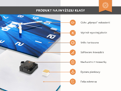 Kvadratinis sieninis laikrodis Lapai