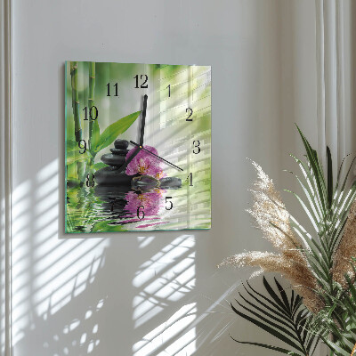Kvadratinis sieninis laikrodis Orchidėjų SPA