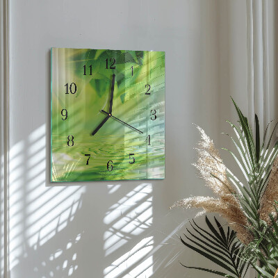 Kvadratinis sieninis laikrodis Lapai