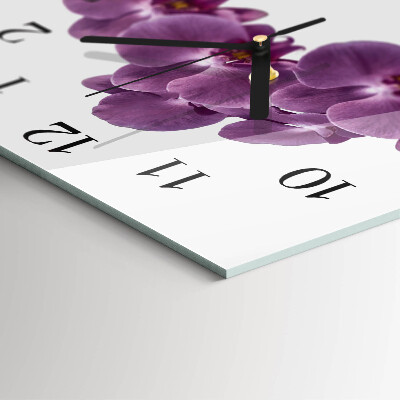 Kvadratinis sieninis laikrodis Orchidėja