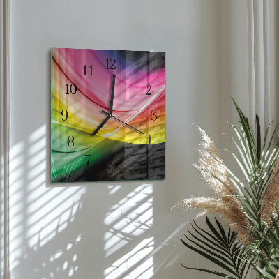 Kvadratinis sieninis laikrodis Abstrakčios linijos