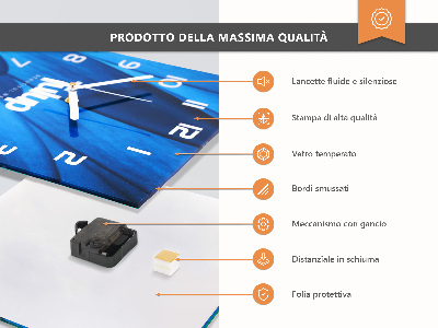 Kvadratinis sieninis laikrodis Vanilė